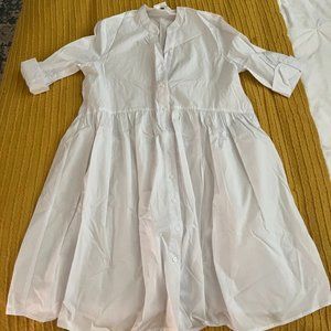 Paige Poplin Dress - S - White - Ingrid and Isabel